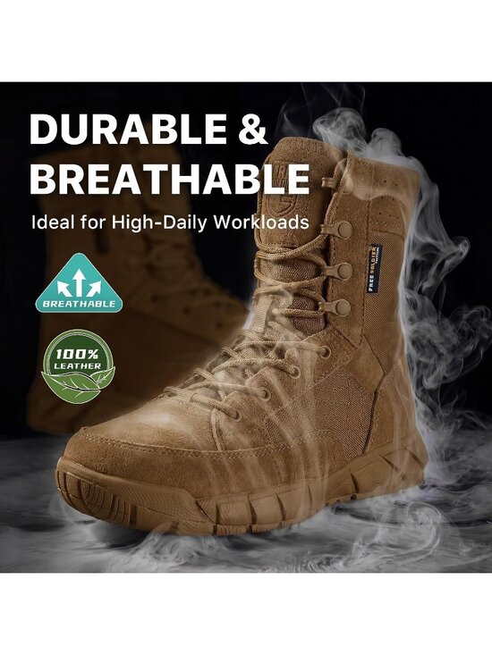 Men\'s Brown Combat Boots Durable Suede Leather Military Boot Desert Boot main image 4